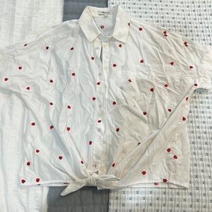 Madewell strawberry collared shirt